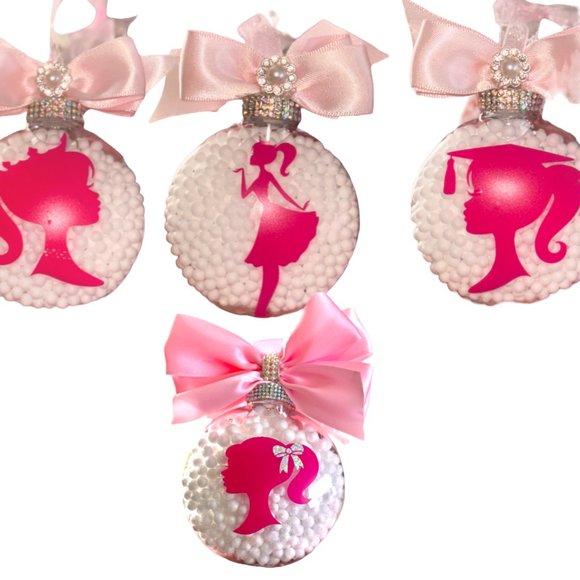 Christmas Ornament Set 4, Custom Ornaments, Barbie Inspired Gift, Personalized - Picture 6 of 16
